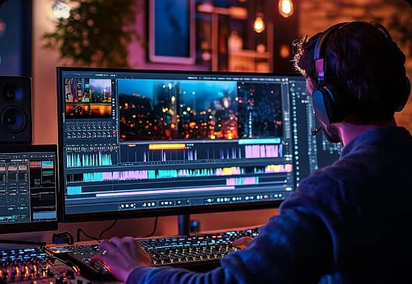 Live pop-up studio recording with same-day edited social media clips