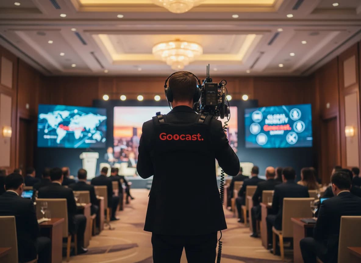 Storytelling-Driven Coverage visual for Goocast event coverage value proposition