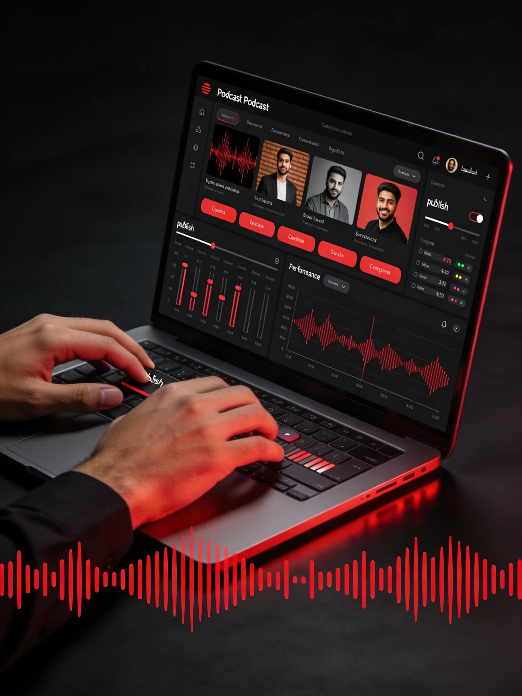 Creator filming social media content with professional studio lighting